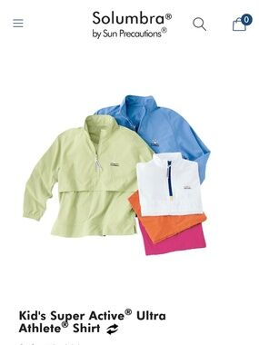 Solumbra Kids Super Active Ultra Athlete Shirt - XXS
